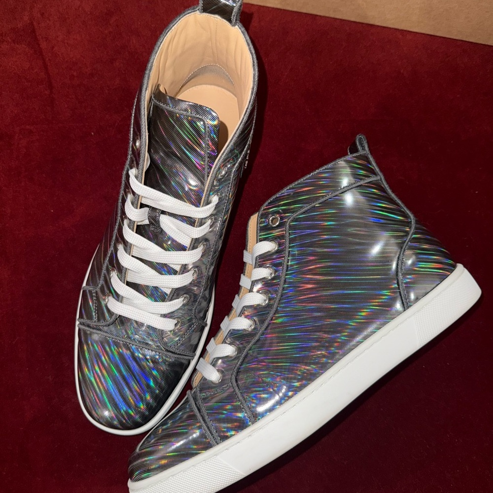 Christian Louboutin Iridescent High-Top Sneakers